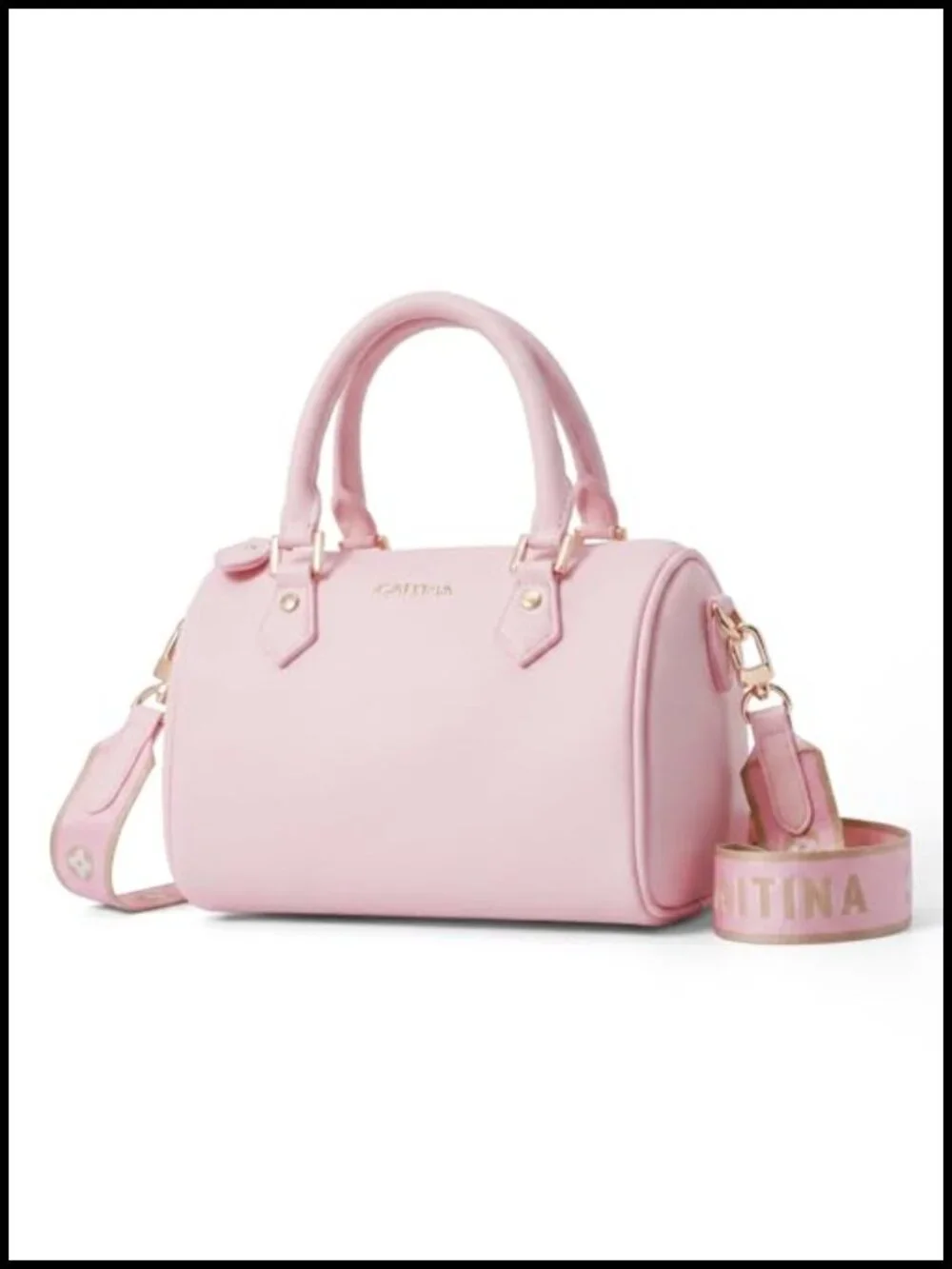 Vegan Leather Boston Barrel Bag Top Handle Satchel with Detachable Crossbody